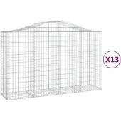 vidaXL Schanskorven 13 st gewelfd 200x50x120/140 cm ijzer