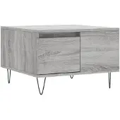 vidaXL Salontafel 55x55x36,5 cm bewerkt hout grijs sonoma eikenkleurig