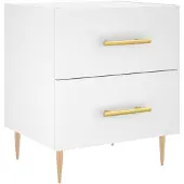 vidaXL Nachtkastje 40x35x47,5 cm bewerkt hout wit