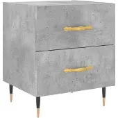 vidaXL Nachtkastje 40x35x47,5 cm bewerkt hout betongrijs