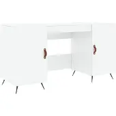 vidaXL Bureau 140x50x75 cm bewerkt hout hoogglans wit