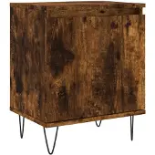 vidaXL Nachtkastje 40x30x50 cm bewerkt hout gerookt eikenkleurig
