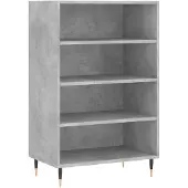 vidaXL Hoge kast, betonkleur, 57x35x90 cm, houtvezelplaat