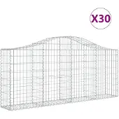vidaXL Schanskorven 30 st gewelfd 200x30x80/100 cm ijzer