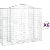 vidaXL Schanskorven 6 st gewelfd 200x50x160/180 cm ijzer