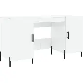 vidaXL Bureau 140x50x75 cm bewerkt hout hoogglans wit