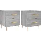 vidaXL Nachtkastjes 2 st 40x35x47,5 cm bewerkt hout grijs sonoma eiken