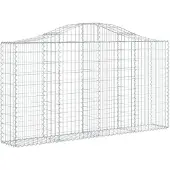 vidaXL Gabion met hoge boog, 200x30x100/120 cm, verzinkt staal