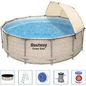 Bestway Power Steel Zwembadset met luifel 396x107 cm