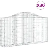 vidaXL Schanskorven 30 st gewelfd 200x30x100/120 cm ijzer