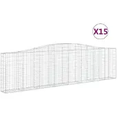 vidaXL Schanskorven 15 st gewelfd 400x30x100/120 cm ijzer