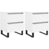 vidaXL Nachtkastjes 2 st 40x35x50 cm bewerkt hout wit
