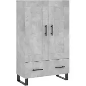 vidaXL Hoge kast 69,5x31x115 cm bewerkt hout betongrijs