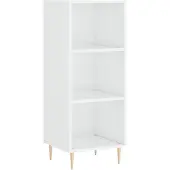vidaXL Dressoir 34,5x32,5x90 cm bewerkt hout hoogglans wit