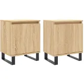 vidaXL Nachtkastjes 2 st 40x30x50 cm bewerkt hout sonoma eikenkleurig