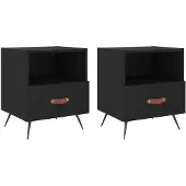 vidaXL Nachtkastjes 2 st 40x35x47,5 cm bewerkt hout zwart