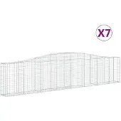 vidaXL Schanskorven 7 st gewelfd 400x30x80/100 cm ijzer