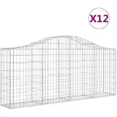 vidaXL Schanskorven 12 st gewelfd 200x30x80/100 cm ijzer