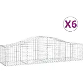 vidaXL Schanskorven 6 st gewelfd 200x50x40/60 cmgegalvaniseerd ijzer