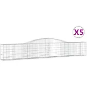 vidaXL Schanskorven 5 st gewelfd 400x30x60/80 cm ijzer