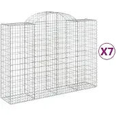 vidaXL Schanskorven 7 st gewelfd 200x50x140/160 cm ijzer