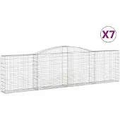vidaXL Schanskorven 7 st gewelfd 400x30x100/120 cm ijzer