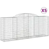 vidaXL Schanskorven 5 st gewelfd 300x50x120/140 cm ijzer