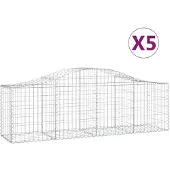 vidaXL Schanskorven 5 st gewelfd 200x50x60/80 cm gegalvaniseerd ijzer