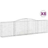 vidaXL Schanskorven 8 st gewelfd 400x30x100/120 cm ijzer