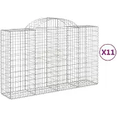 vidaXL Schanskorven 11 st gewelfd 200x50x120/140 cm ijzer