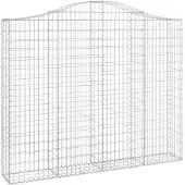 vidaXL Gabion met hoge boog, 200x30x160/180 cm, verzinkt staal