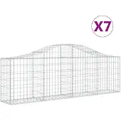 vidaXL Schanskorven 7 st gewelfd 200x30x60/80 cm gegalvaniseerd ijzer
