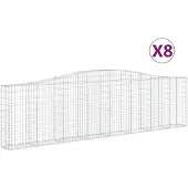 vidaXL Schanskorven 8 st gewelfd 400x30x100/120 cm ijzer