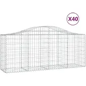 vidaXL Schanskorven 40 st gewelfd 200x50x80/100 cm ijzer