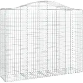 vidaXL Gabion met hoge boog, 200x50x160/180 cm, verzinkt staal