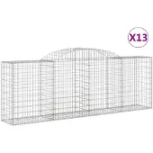 vidaXL Gabionen met boogvorm, 13 stuks, 300x50x100/120 cm, verzinkt staal