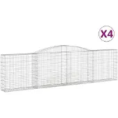 vidaXL Schanskorven 4 st gewelfd 400x30x100/120 cm ijzer