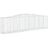 vidaXL Gabion met hoge boog, 400x50x100/120 cm, verzinkt staal