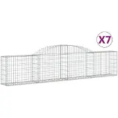vidaXL Schanskorven 7 st gewelfd 300x30x60/80 cm gegalvaniseerd ijzer