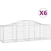 vidaXL Schanskorven 6 st gewelfd 200x50x60/80 cm gegalvaniseerd ijzer