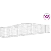 vidaXL Schanskorven 8 st gewelfd 400x50x60/80 cm gegalvaniseerd ijzer