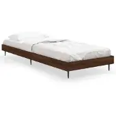 vidaXL Bedframe zonder matras bewerkt hout bruin eikenkleur 75x190 cm