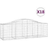vidaXL Schanskorven 18 st gewelfd 200x50x60/80 cm gegalvaniseerd ijzer