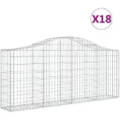 vidaXL Schanskorven 18 st gewelfd 200x30x80/100 cm ijzer