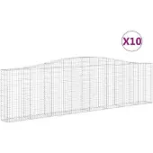 vidaXL Schanskorven 10 st gewelfd 400x30x100/120 cm ijzer