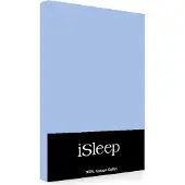 ISleep Satijn-Katoen Kussenslopen (2 stuks) - 60x70 cm - Sky Blue