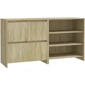 vidaXL 2 st Dressoirs bewerkt hout sonoma eikenkleurig