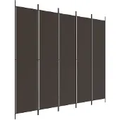 vidaXL Kamerscherm met 5 panelen 250x220 cm stof bruin
