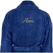Yoursurprise Dames badjas borduren - Donkerblauw - L/XL
