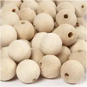 Creotime Creativ Company Houten kralen, d: 20 mm, kleuren assorti, 200 stuk